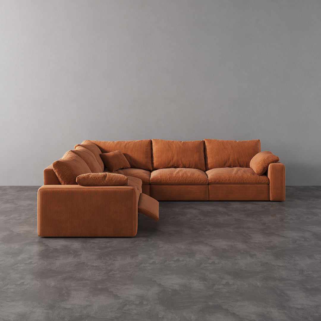 CloudLuxe Corner 5-Piece Modular Recliner Sectional-Corduroy