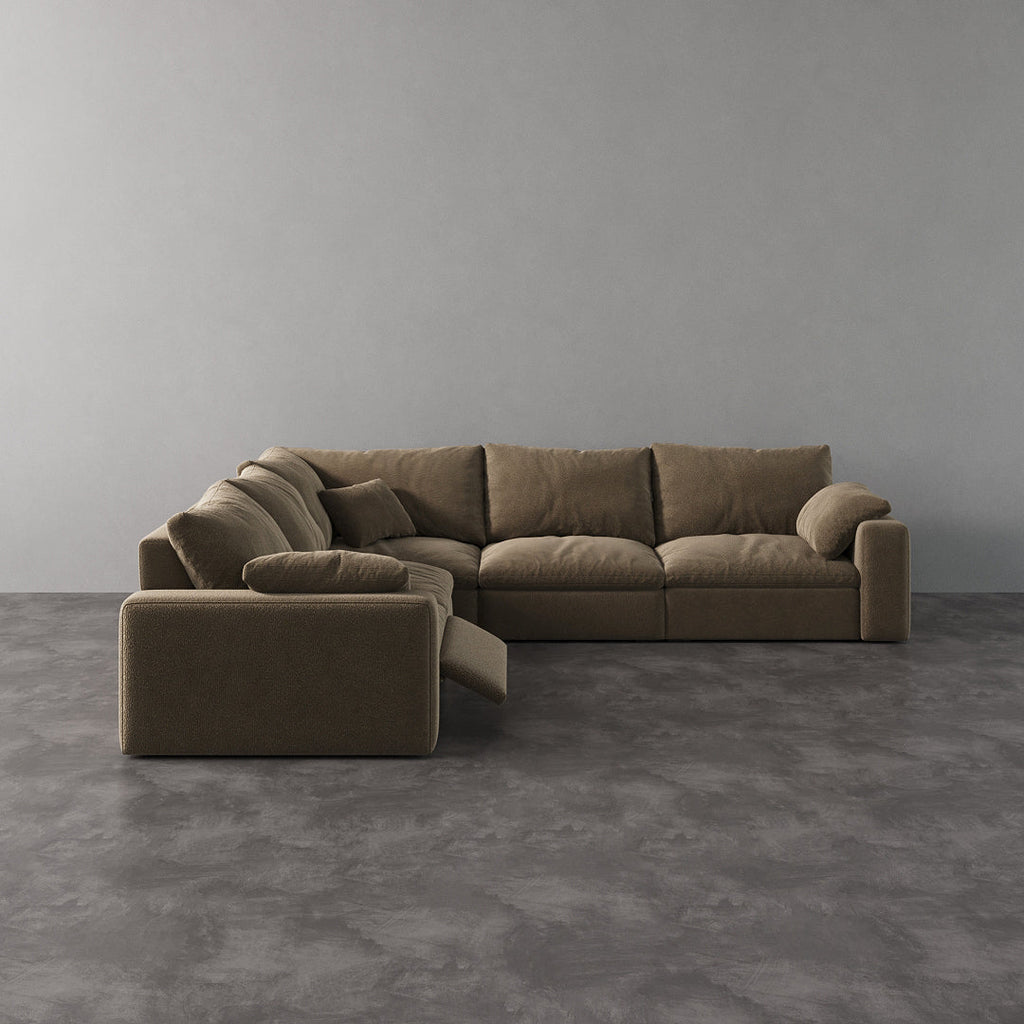 CloudLuxe Corner 5-Piece Modular Recliner Sectional
