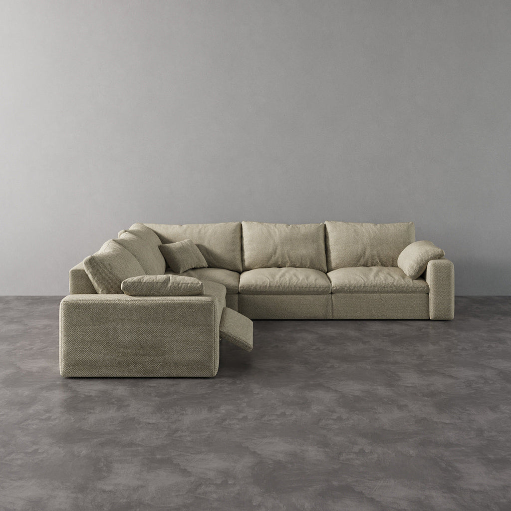 CloudLuxe Corner 5-Piece Modular Recliner Sectional-Linen