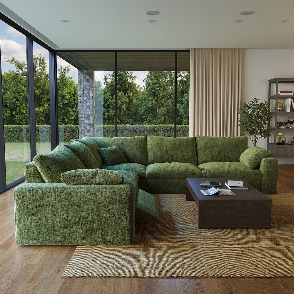 CloudLuxe Corner 5-Piece Modular Recliner Sectional