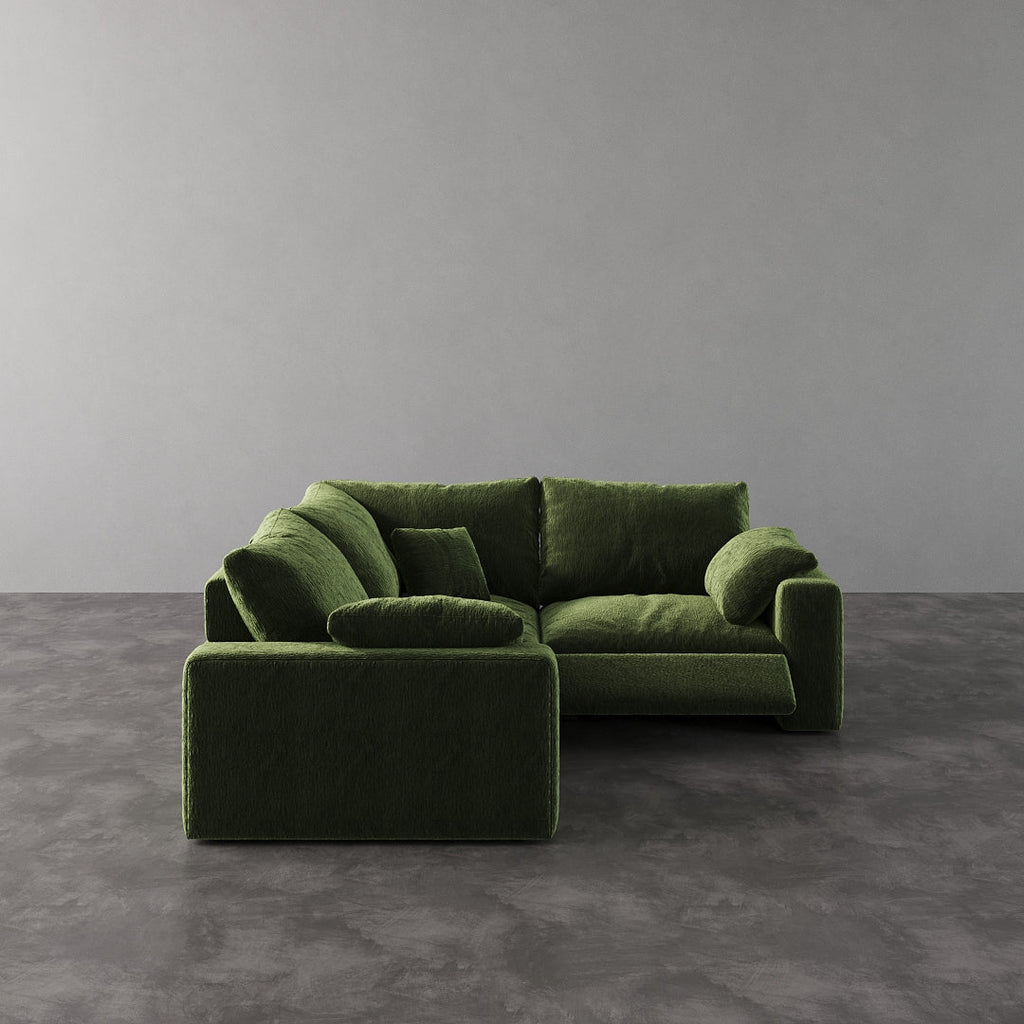 CloudLuxe Corner 3-Piece Modular Recliner Sectional-Velvet