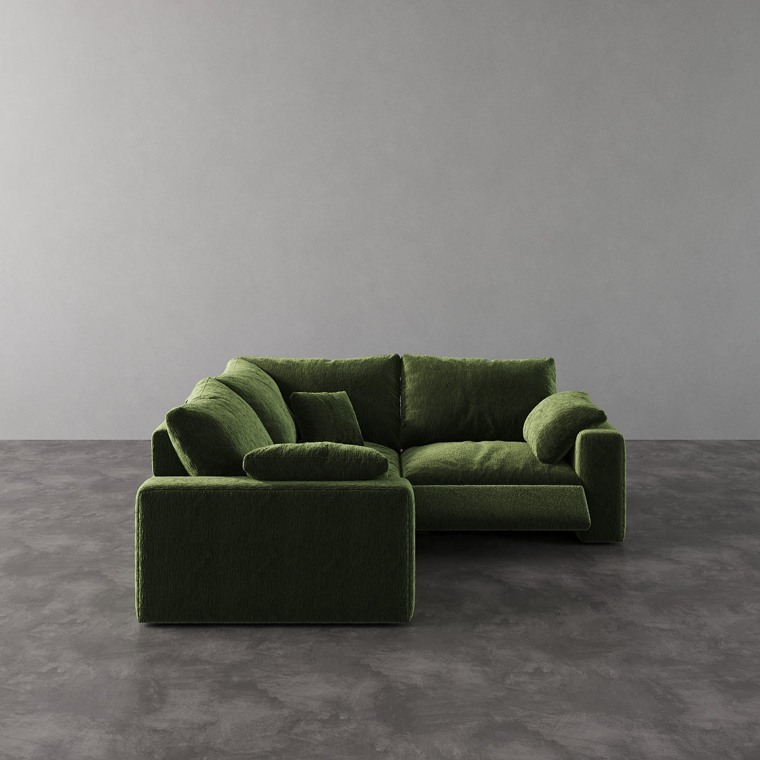 CloudLuxe Corner 3-Piece Modular Recliner Sectional-Velvet