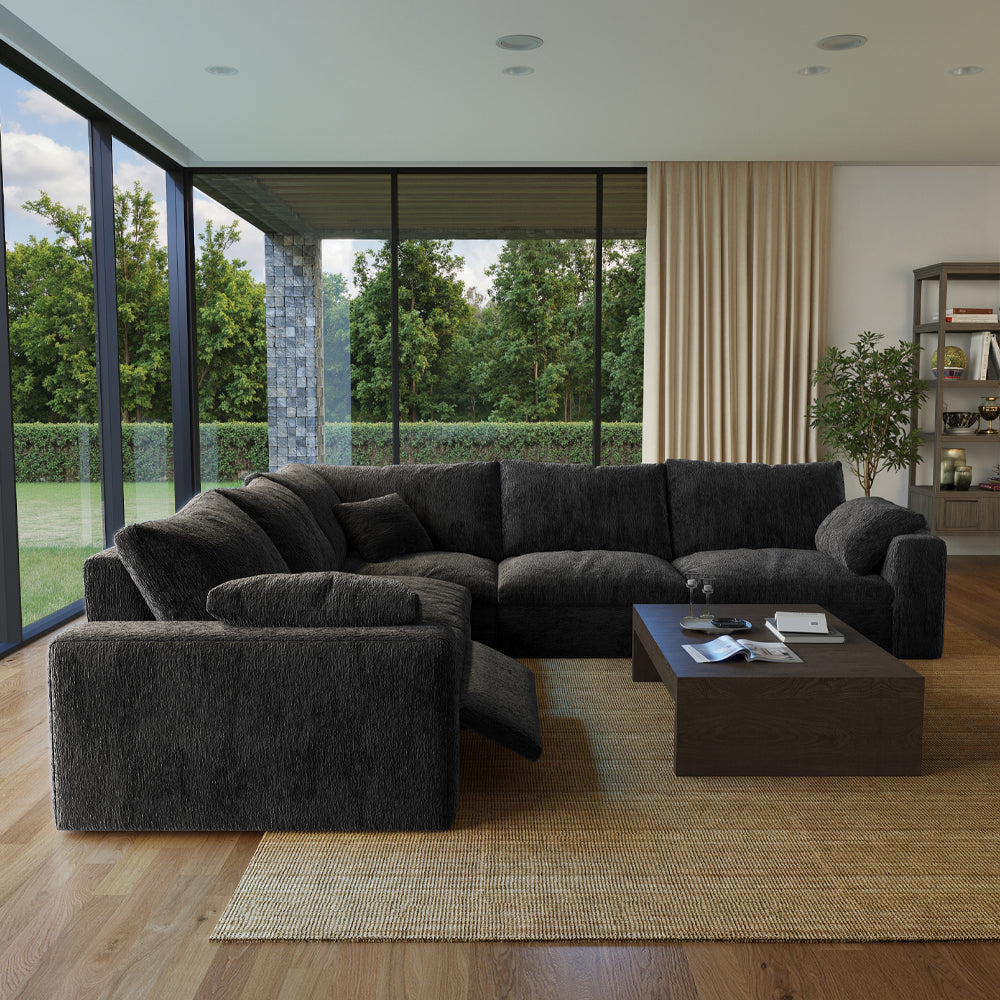 CloudLuxe Corner 5-Piece Modular Recliner Sectional