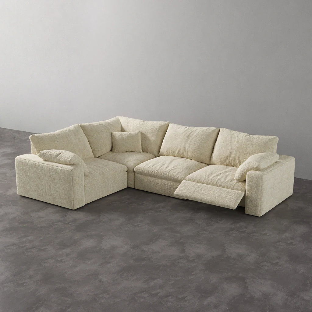 CloudLuxe L-Shape 4-Piece Modular Recliner Sectional-Velvet