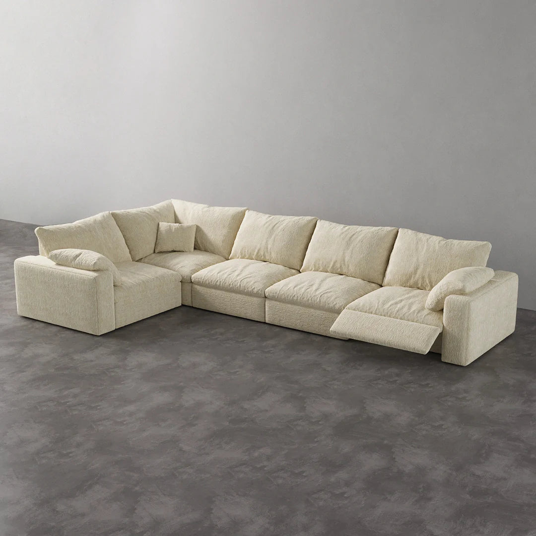 CloudLuxe L-Shape 5-Piece Modular Recliner Sectional-Velvet