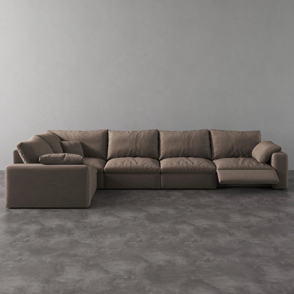 CloudLuxe L-Shape 5-Piece Modular Recliner Sectional-Linen