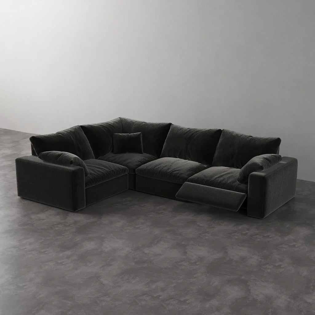 CloudLuxe L-Shape 4-Piece Modular Recliner Sectional-Velvet