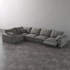 CloudLuxe L-Shape 5-Piece Modular Recliner Sectional-Linen