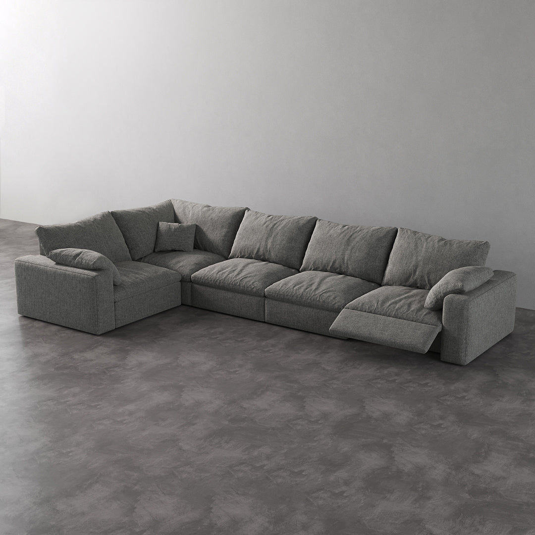 CloudLuxe L-Shape 5-Piece Modular Recliner Sectional-Linen