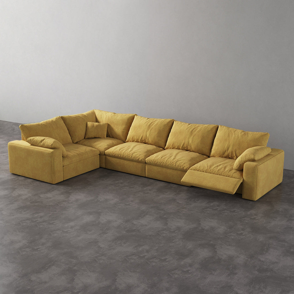 CloudLuxe L-Shape 5-Piece Modular Recliner Sectional-Corduroy