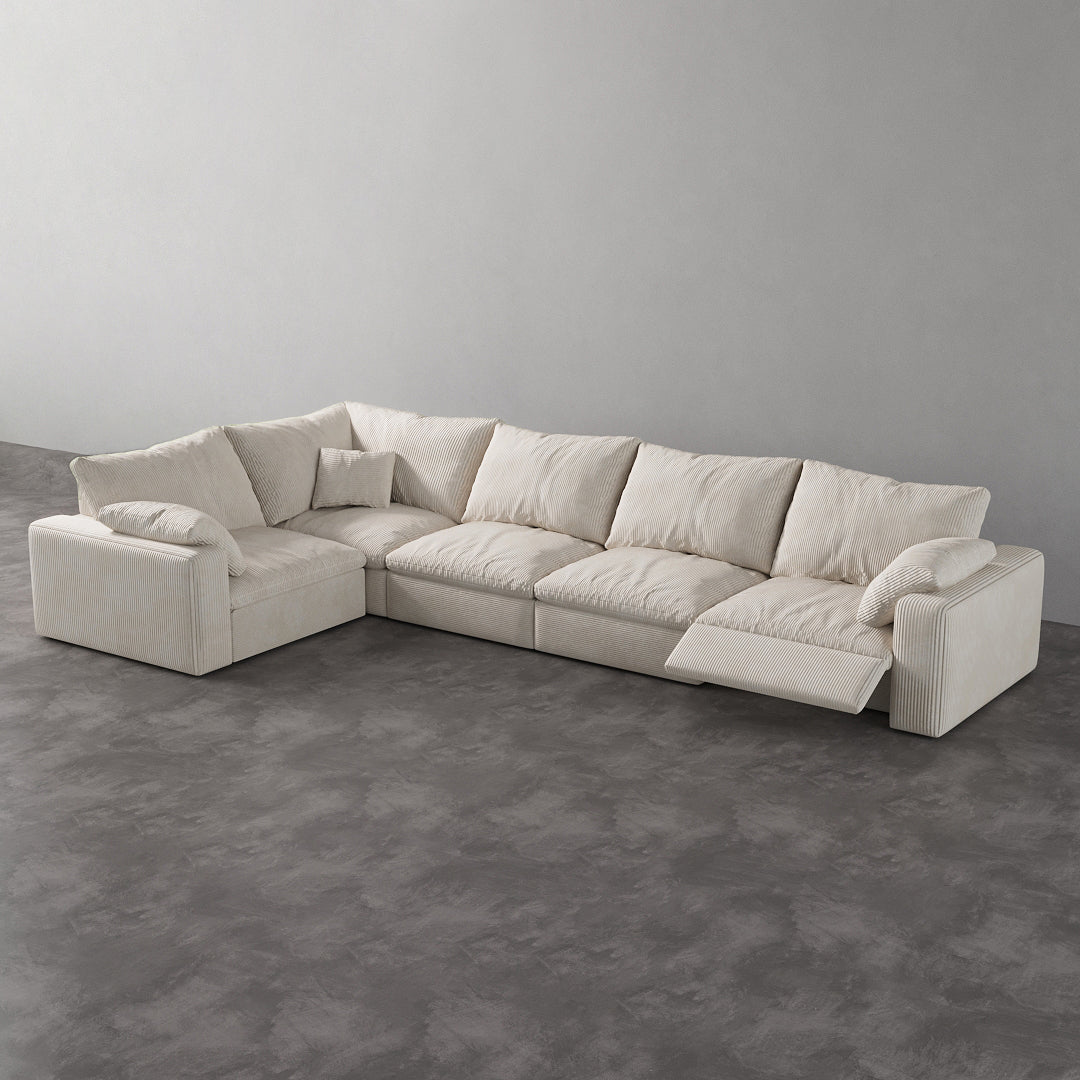 CloudLuxe L-Shape 5-Piece Modular Recliner Sectional-Corduroy