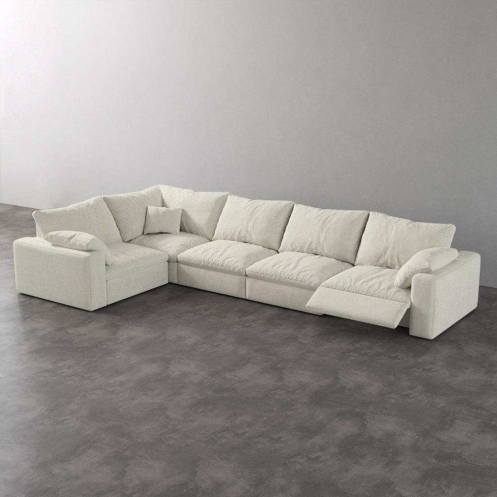 CloudLuxe L-Shape 5-Piece Modular Recliner Sectional-Velvet
