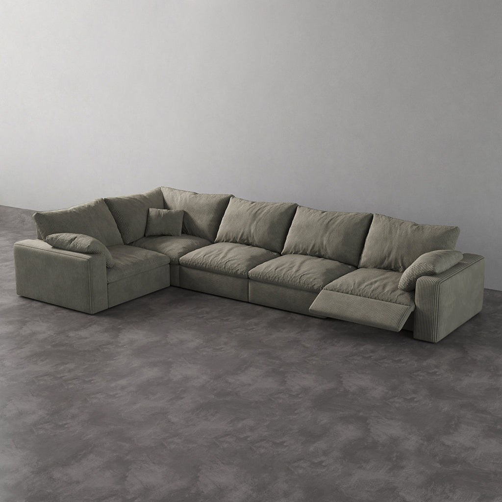 CloudLuxe L-Shape 5-Piece Modular Recliner Sectional-Corduroy