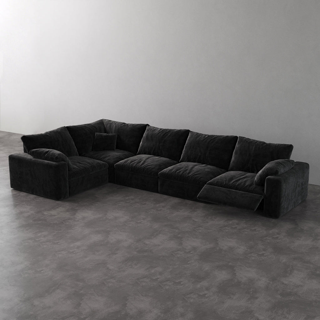 CloudLuxe L-Shape 5-Piece Modular Recliner Sectional-Velvet