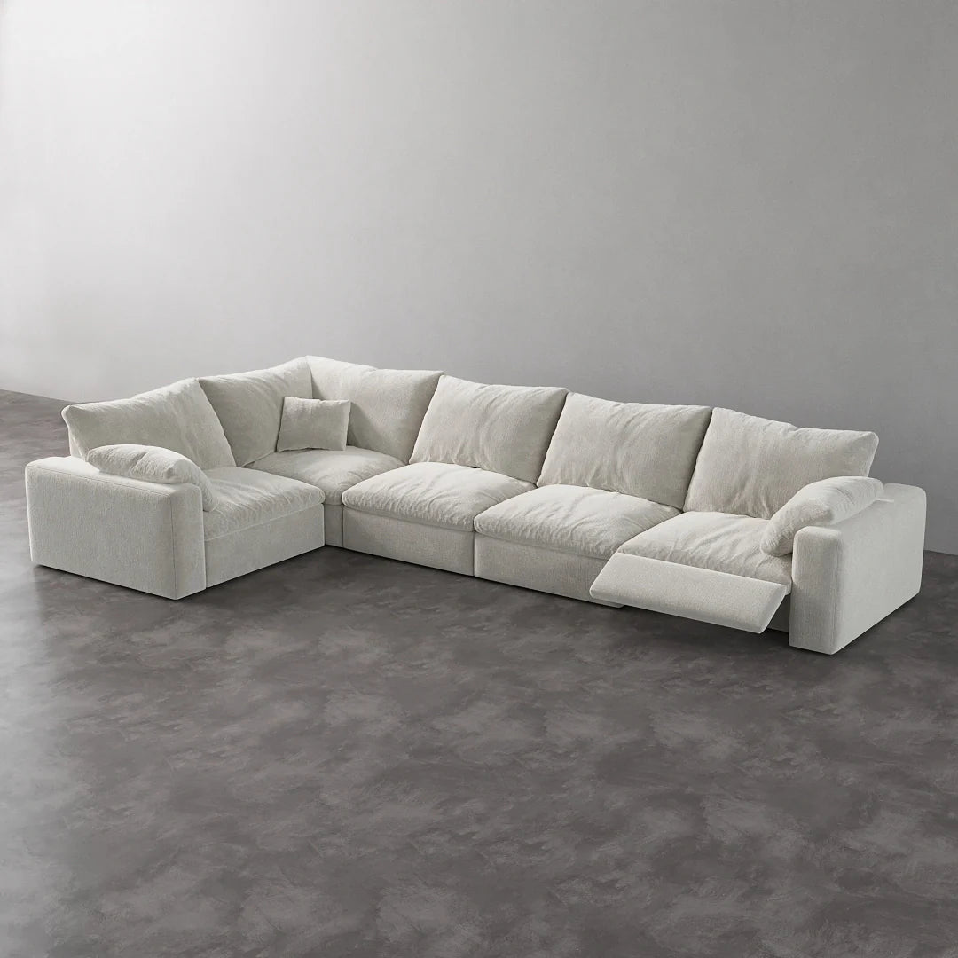 CloudLuxe L-Shape 5-Piece Modular Recliner Sectional-Velvet