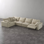 CloudLuxe L-Shape 5-Piece Modular Recliner Sectional-Linen
