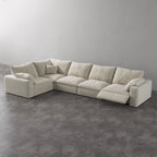 CloudLuxe L-Shape 5-Piece Modular Recliner Sectional-Bouclé