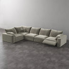 CloudLuxe L-Shape 5-Piece Modular Recliner Sectional-Velvet