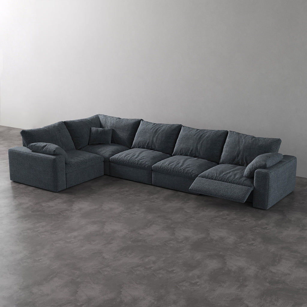 CloudLuxe L-Shape 5-Piece Modular Recliner Sectional-Linen