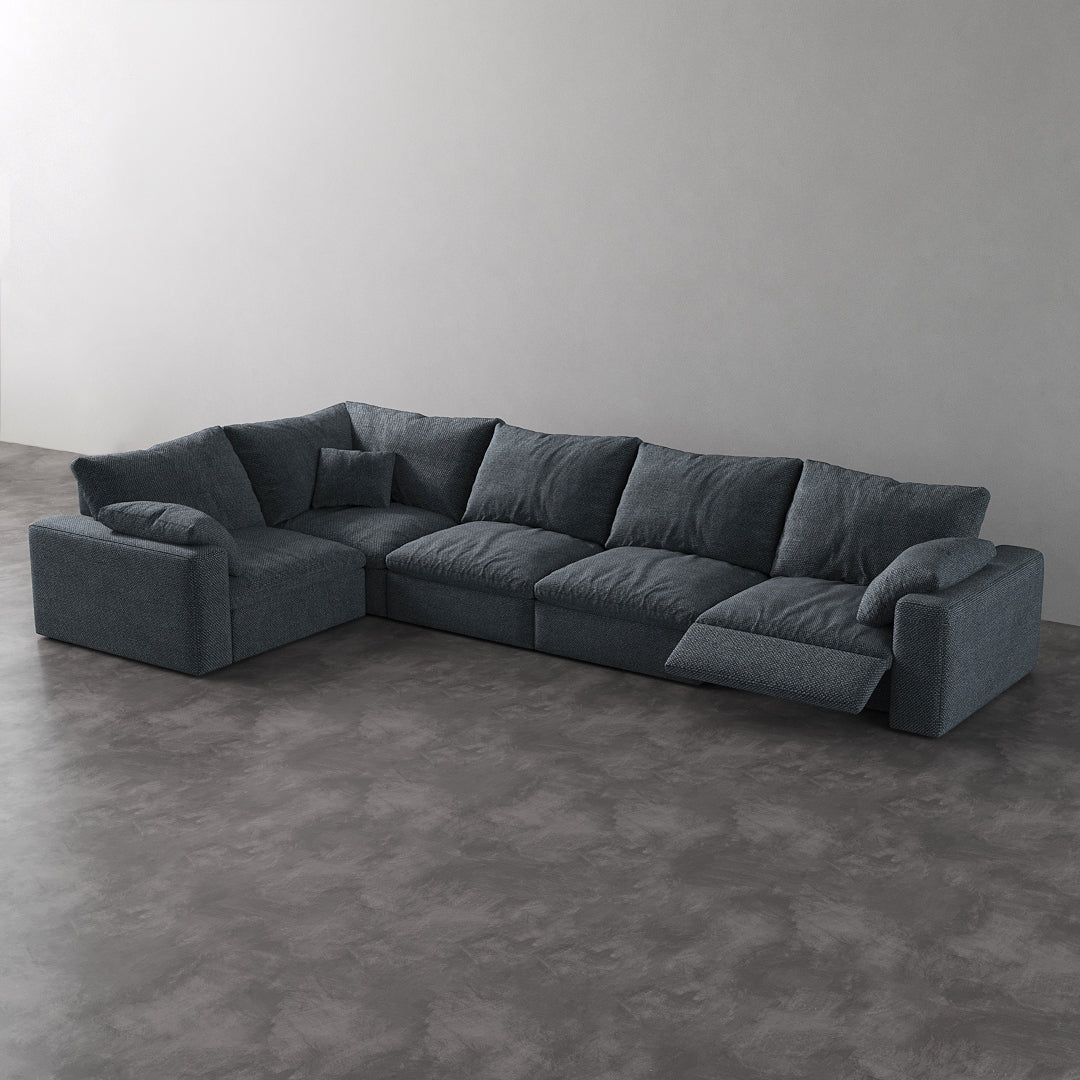 CloudLuxe L-Shape 5-Piece Modular Recliner Sectional-Linen