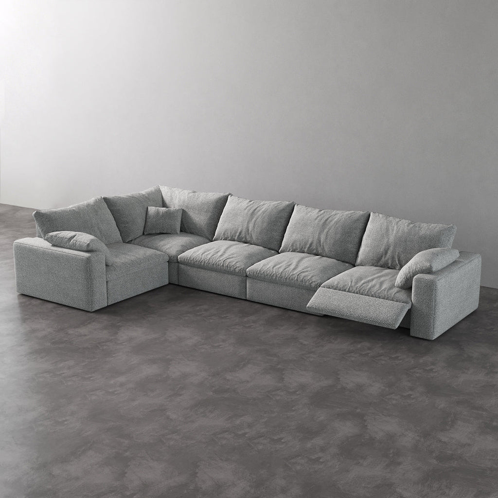 CloudLuxe L-Shape 5-Piece Modular Recliner Sectional-Linen