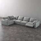 CloudLuxe L-Shape 5-Piece Modular Recliner Sectional-Linen