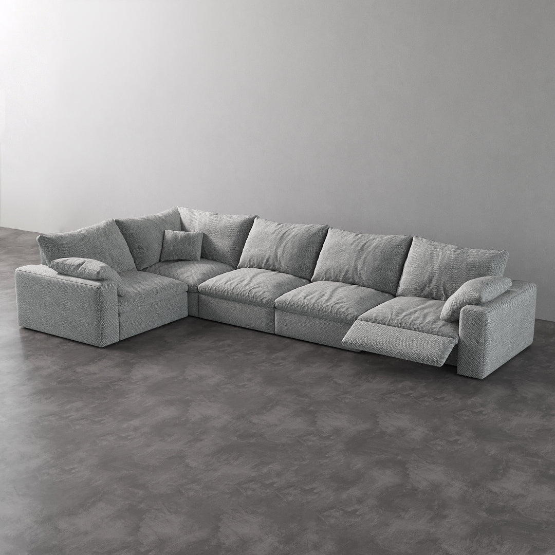 CloudLuxe L-Shape 5-Piece Modular Recliner Sectional-Linen