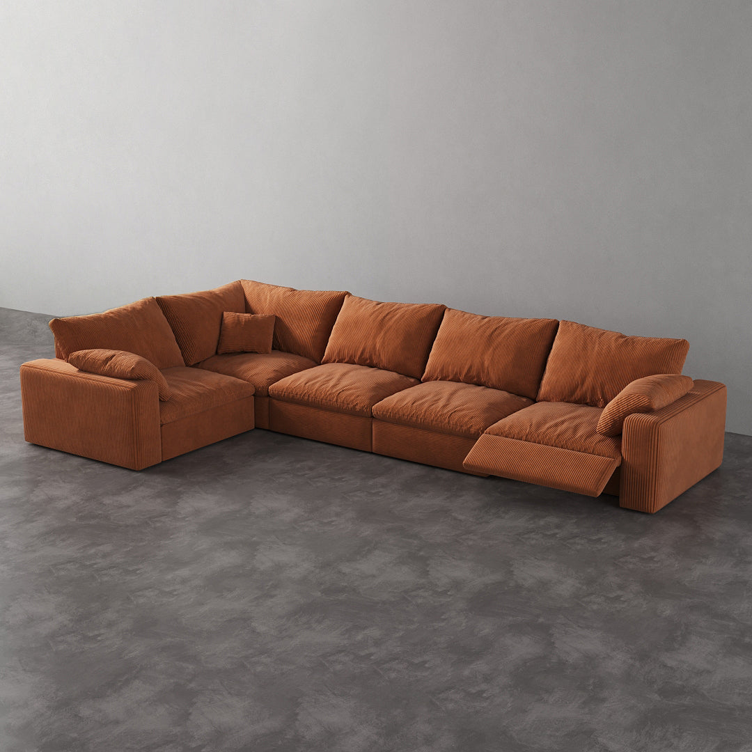 CloudLuxe L-Shape 5-Piece Modular Recliner Sectional-Corduroy