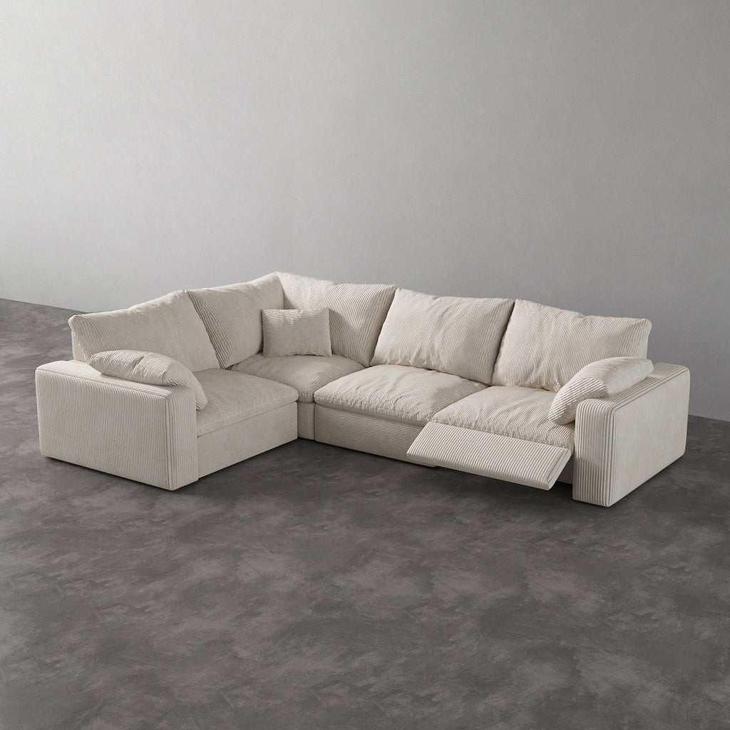 CloudLuxe L-Shape 4-Piece Modular Recliner Sectional-Corduroy