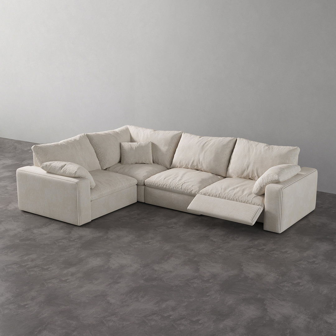 CloudLuxe L-Shape 4-Piece Modular Recliner Sectional-Corduroy