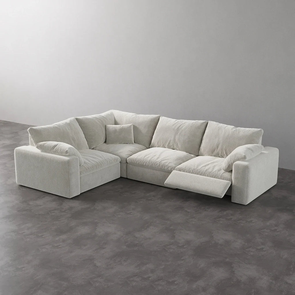 CloudLuxe L-Shape 4-Piece Modular Recliner Sectional-Velvet