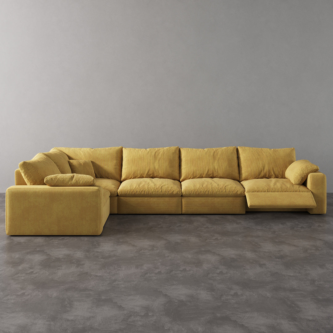 CloudLuxe L-Shape 5-Piece Modular Recliner Sectional-Corduroy