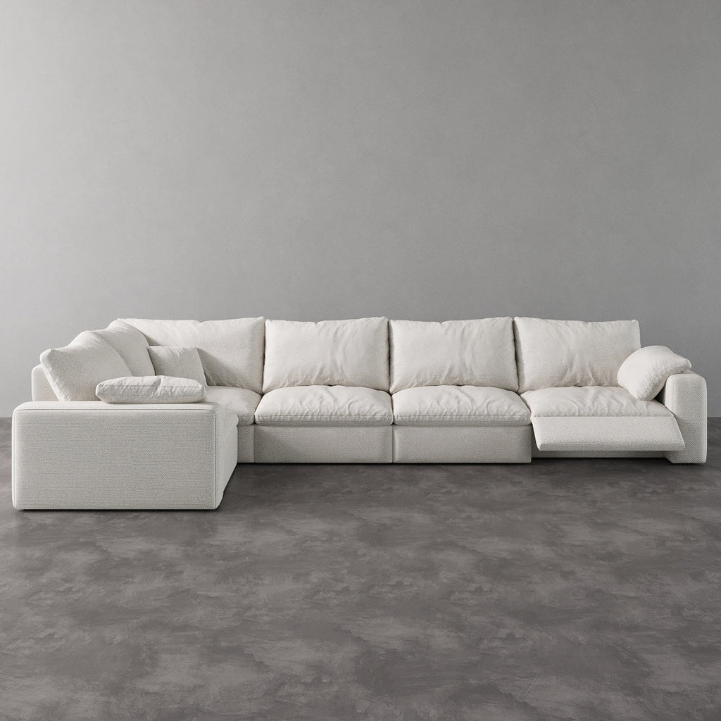 CloudLuxe L-Shape 5-Piece Modular Recliner Sectional-Linen