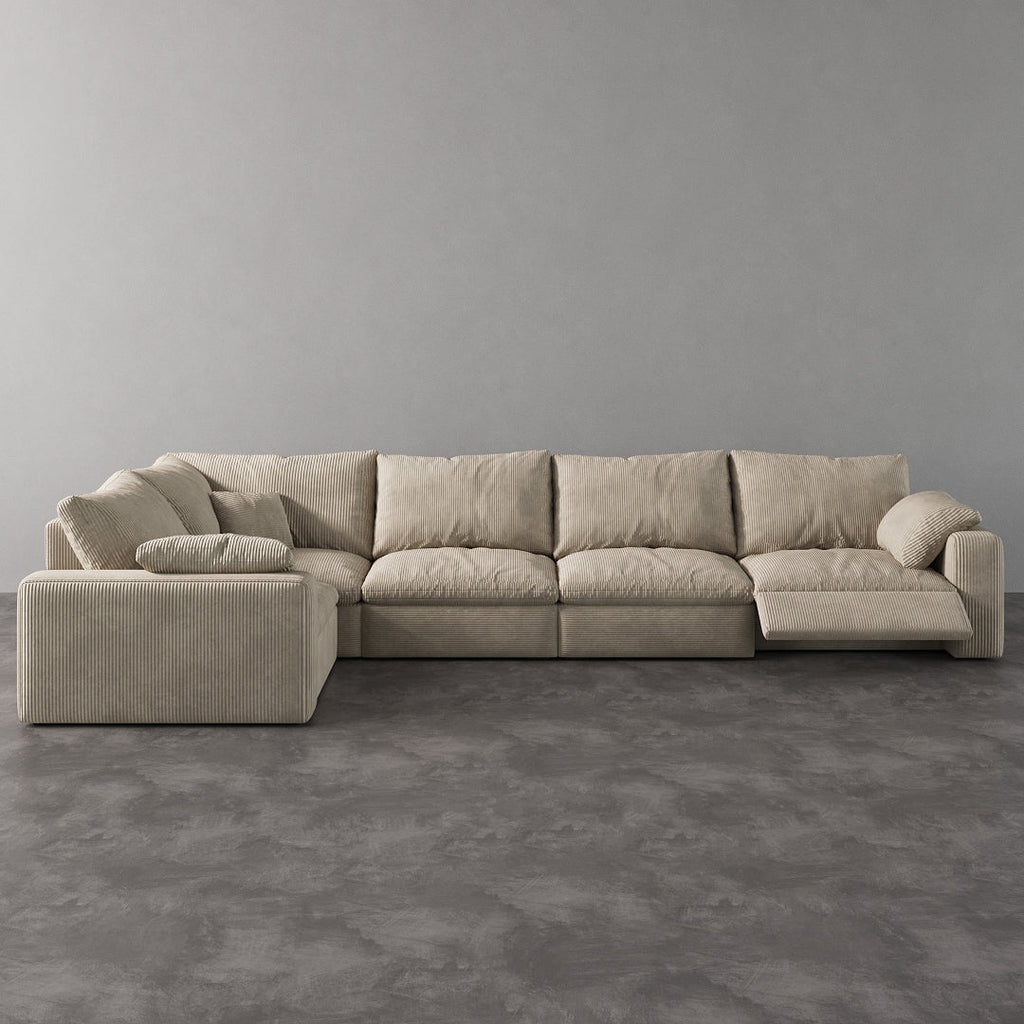 CloudLuxe L-Shape 5-Piece Modular Recliner Sectional-Corduroy