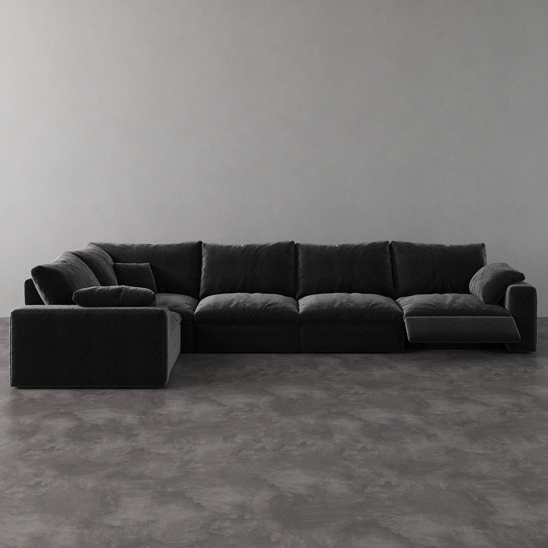 CloudLuxe L-Shape 5-Piece Modular Recliner Sectional-Velvet