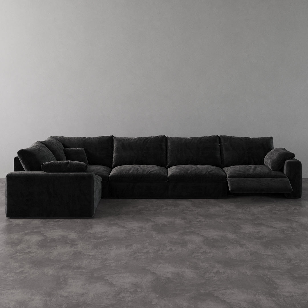 CloudLuxe L-Shape 5-Piece Modular Recliner Sectional-Velvet