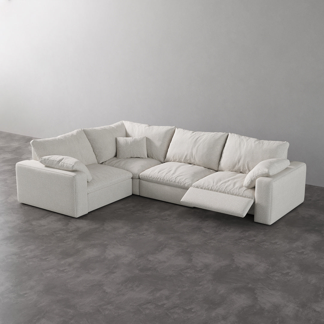 CloudLuxe L-Shape 4-Piece Modular Recliner Sectional-Linen