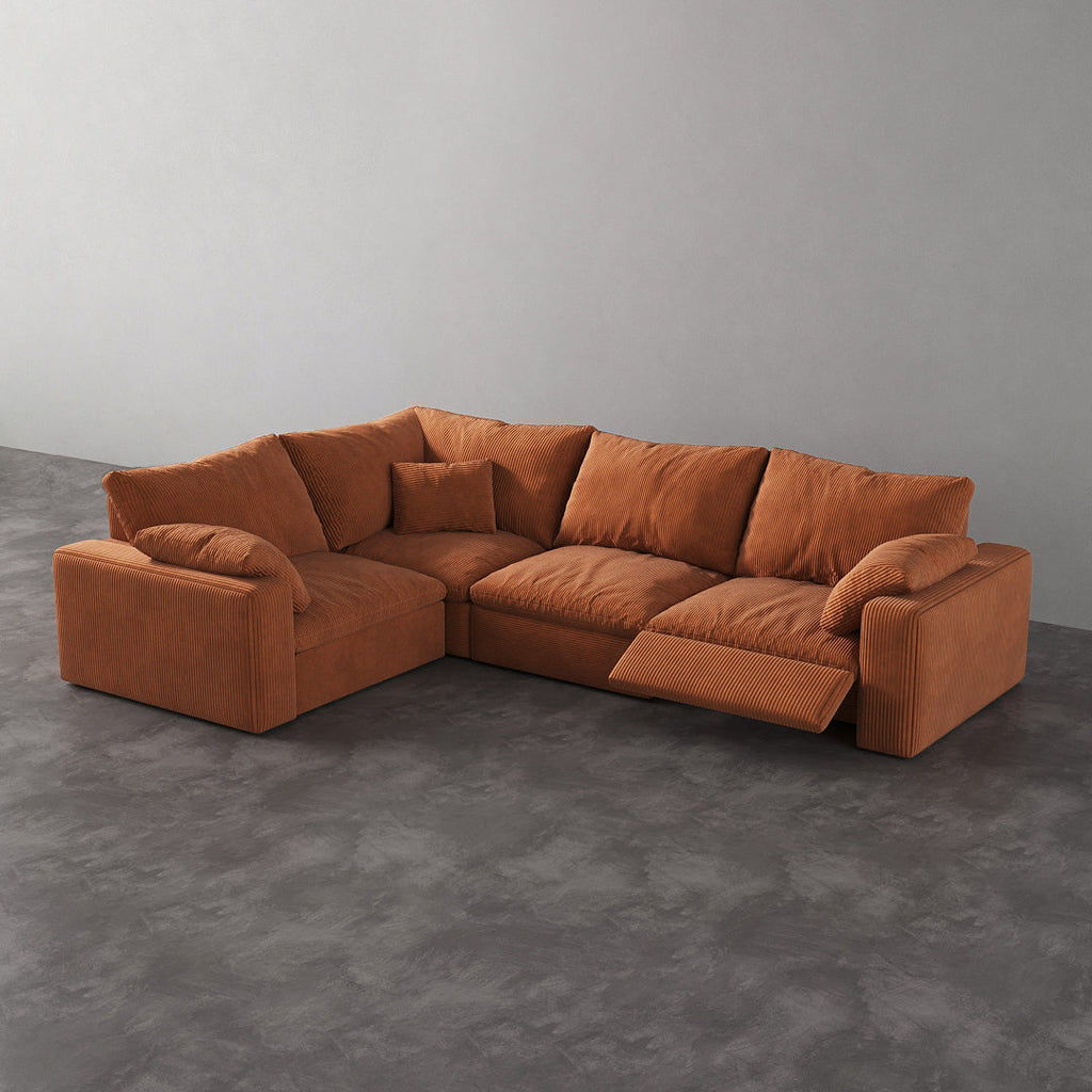 CloudLuxe L-Shape 4-Piece Modular Recliner Sectional-Corduroy