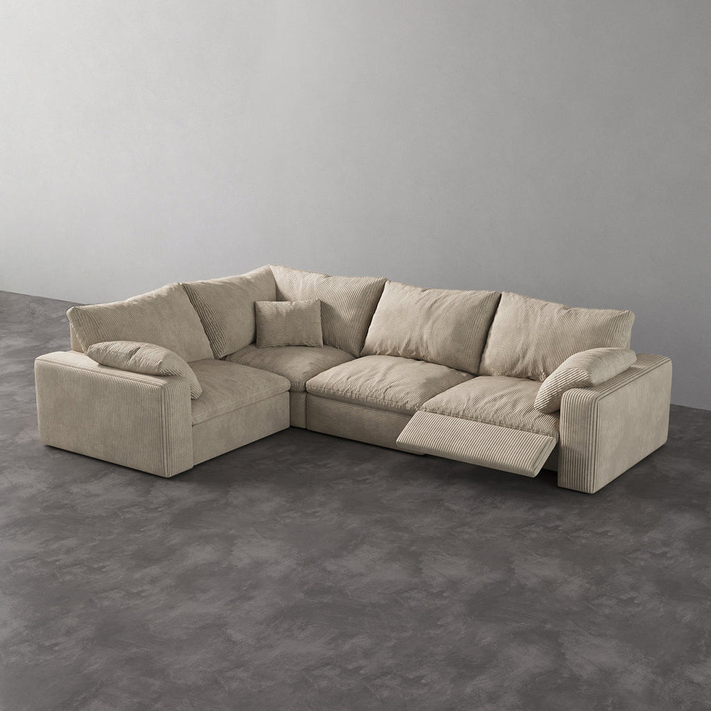 CloudLuxe L-Shape 4-Piece Modular Recliner Sectional-Corduroy