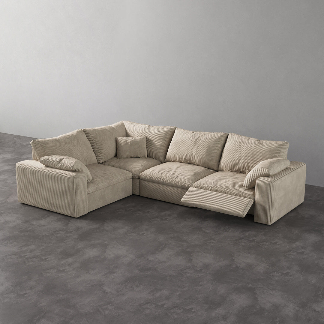 CloudLuxe L-Shape 4-Piece Modular Recliner Sectional-Corduroy