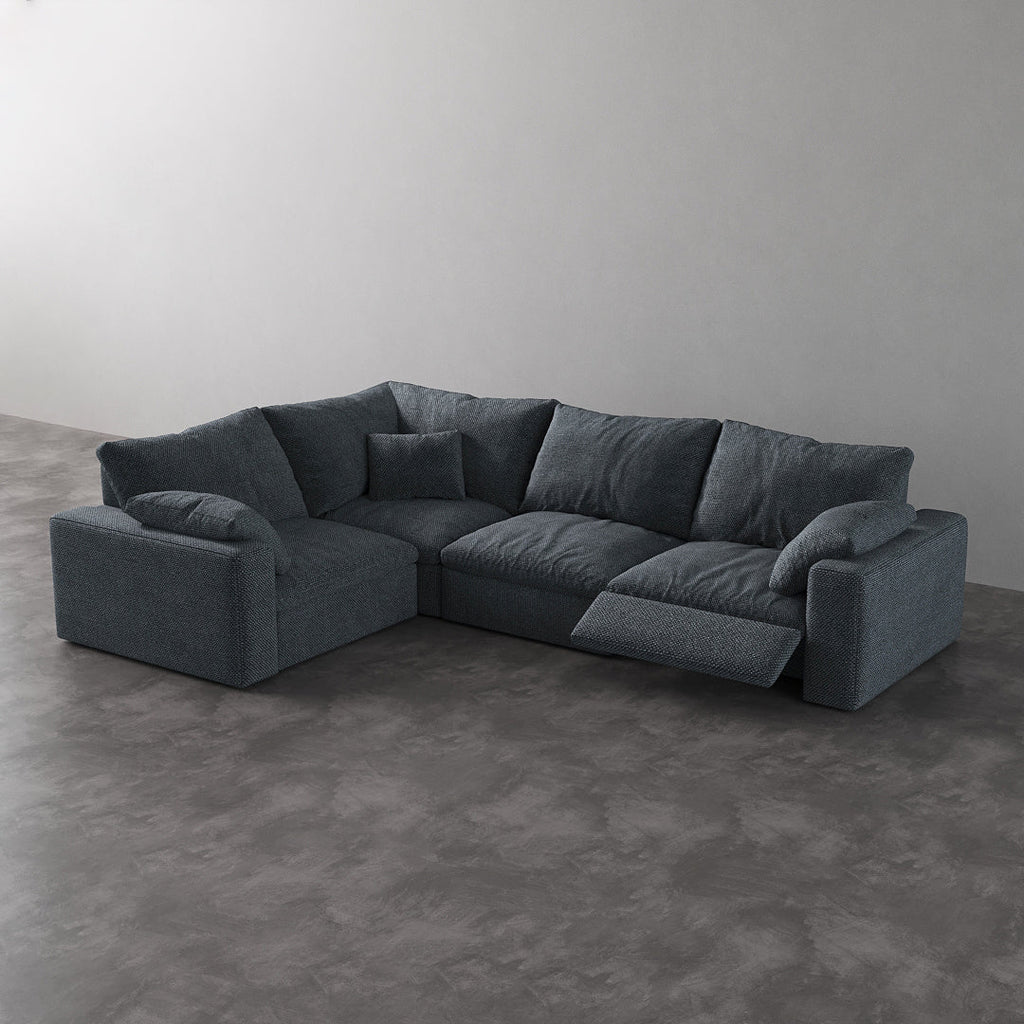 CloudLuxe L-Shape 4-Piece Modular Recliner Sectional-Linen