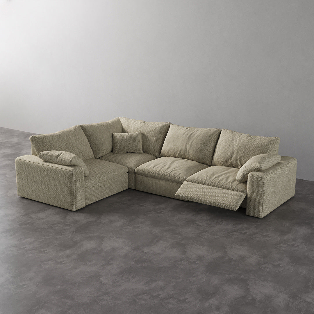 CloudLuxe L-Shape 4-Piece Modular Recliner Sectional-Linen
