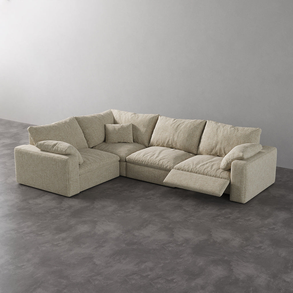 CloudLuxe L-Shape 4-Piece Modular Recliner Sectional-Linen