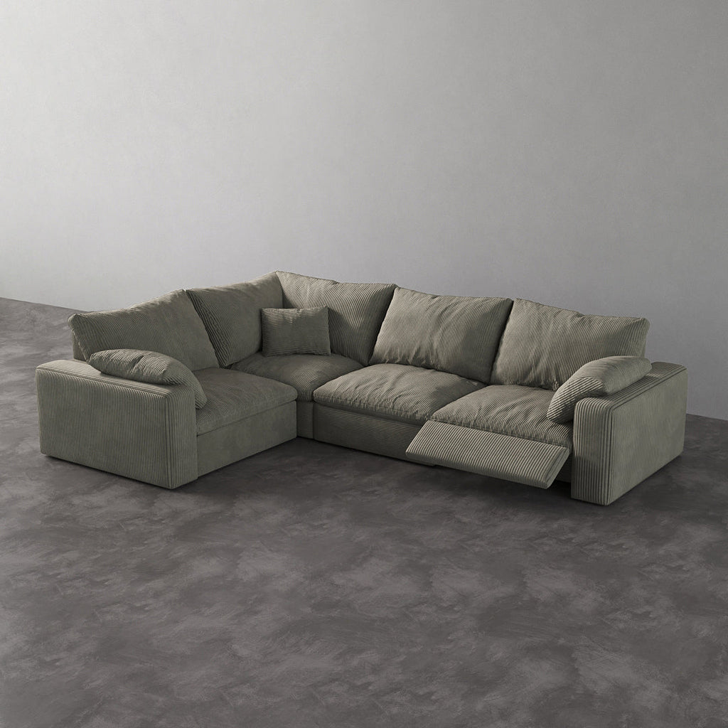 CloudLuxe L-Shape 4-Piece Modular Recliner Sectional-Corduroy
