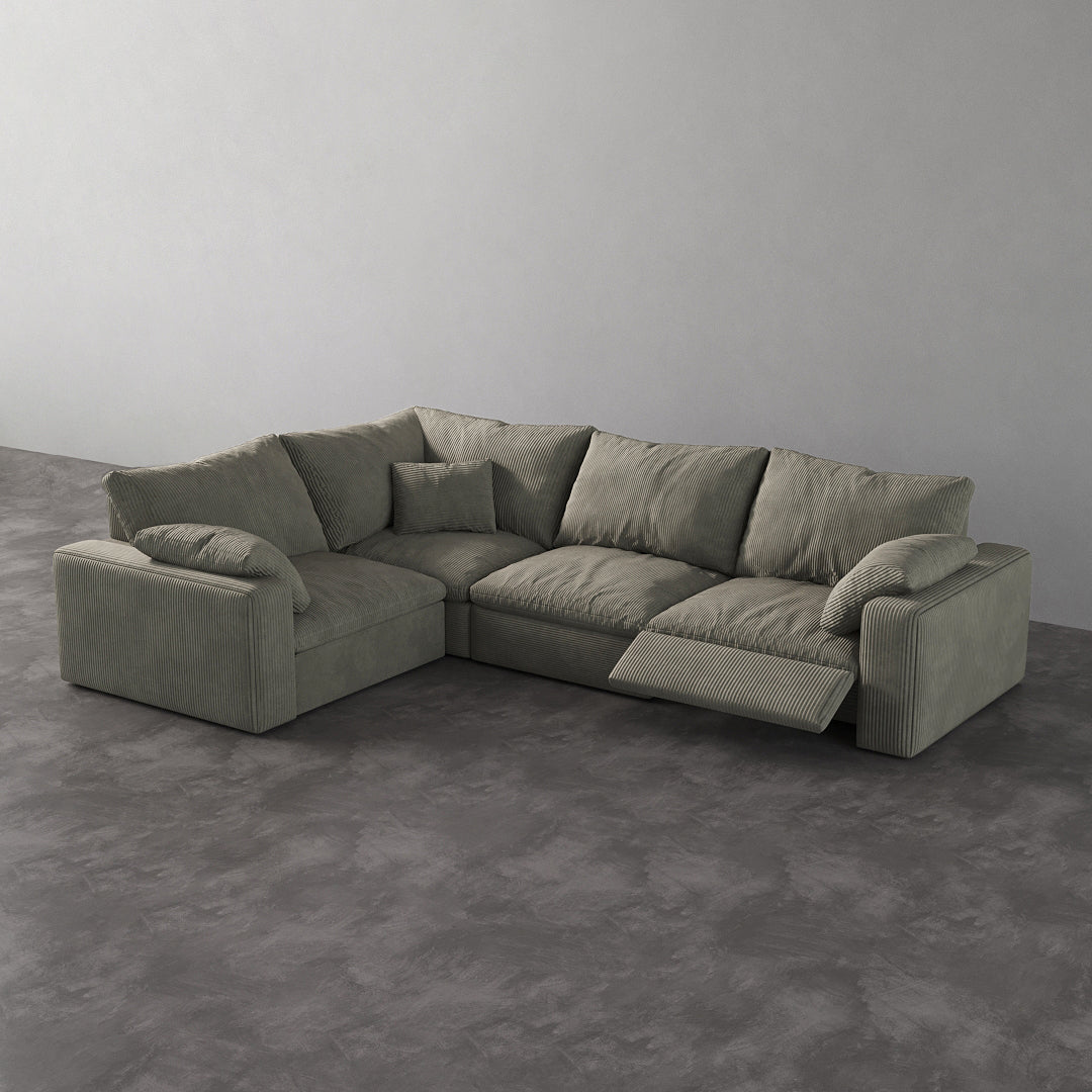 CloudLuxe L-Shape 4-Piece Modular Recliner Sectional-Corduroy