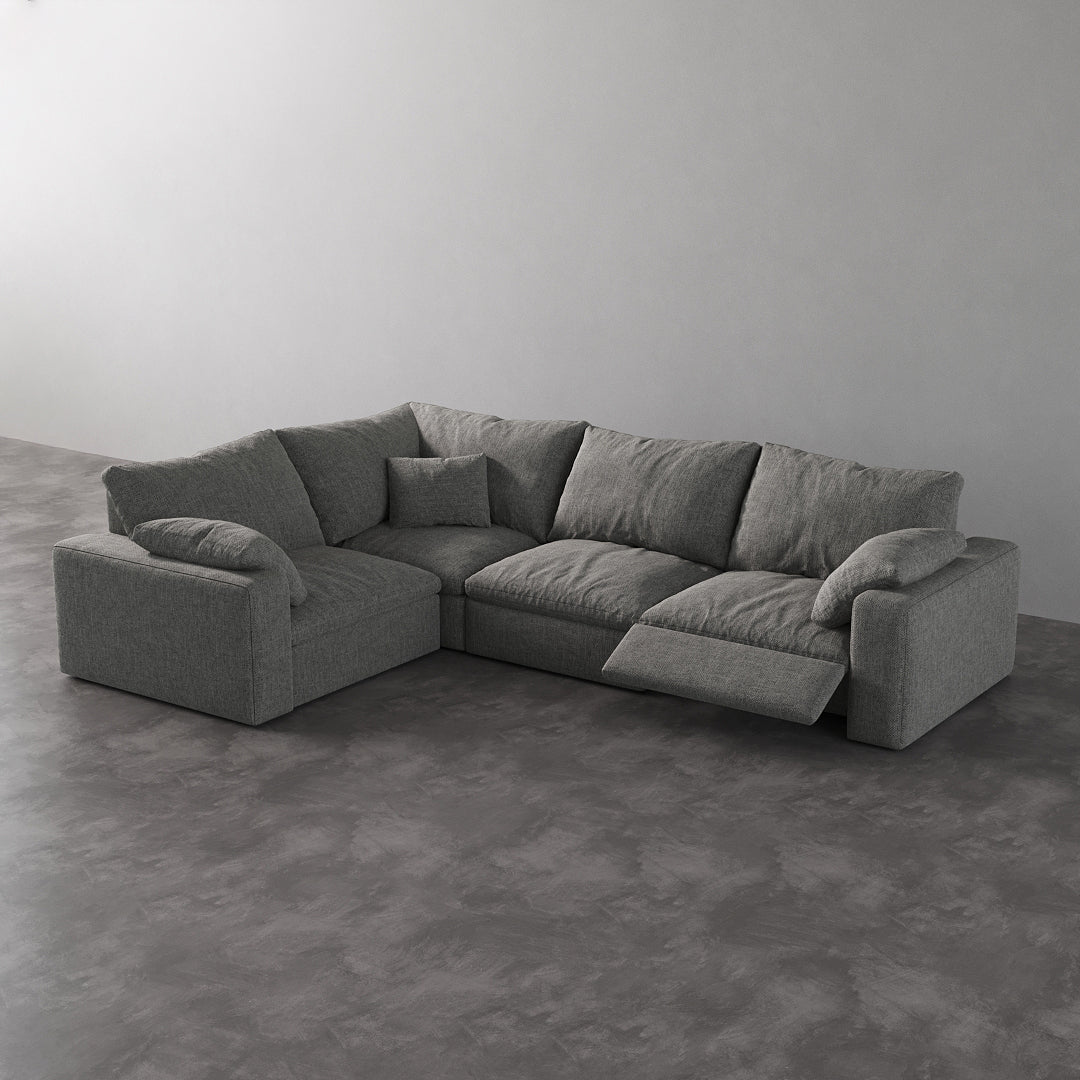 CloudLuxe L-Shape 4-Piece Modular Recliner Sectional-Linen
