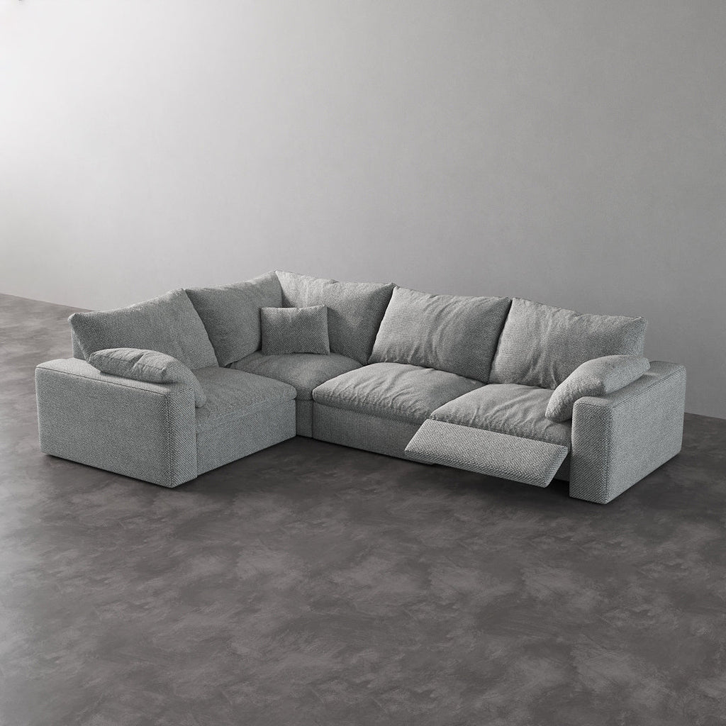 CloudLuxe L-Shape 4-Piece Modular Recliner Sectional-Linen