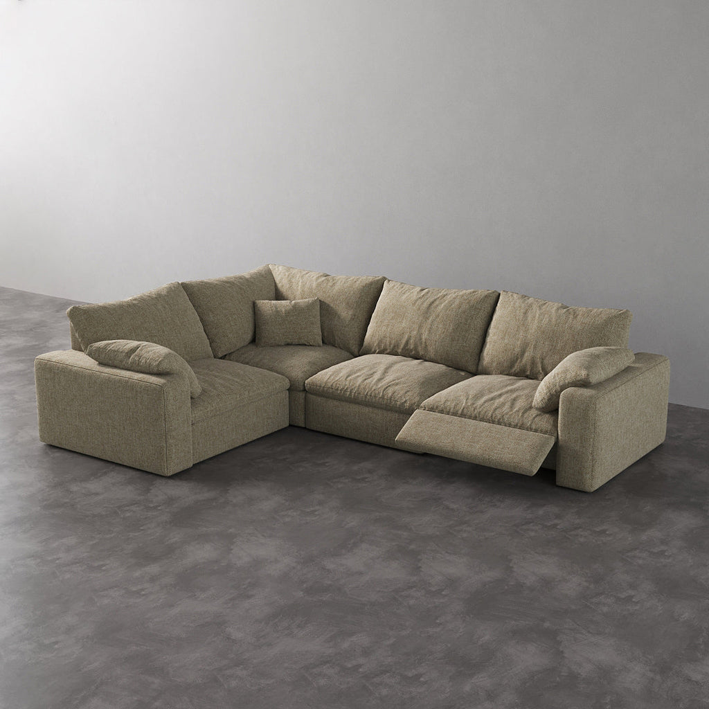 CloudLuxe L-Shape 4-Piece Modular Recliner Sectional-Linen