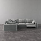 CloudLuxe L-Shape 4-Piece Modular Recliner Sectional-Linen