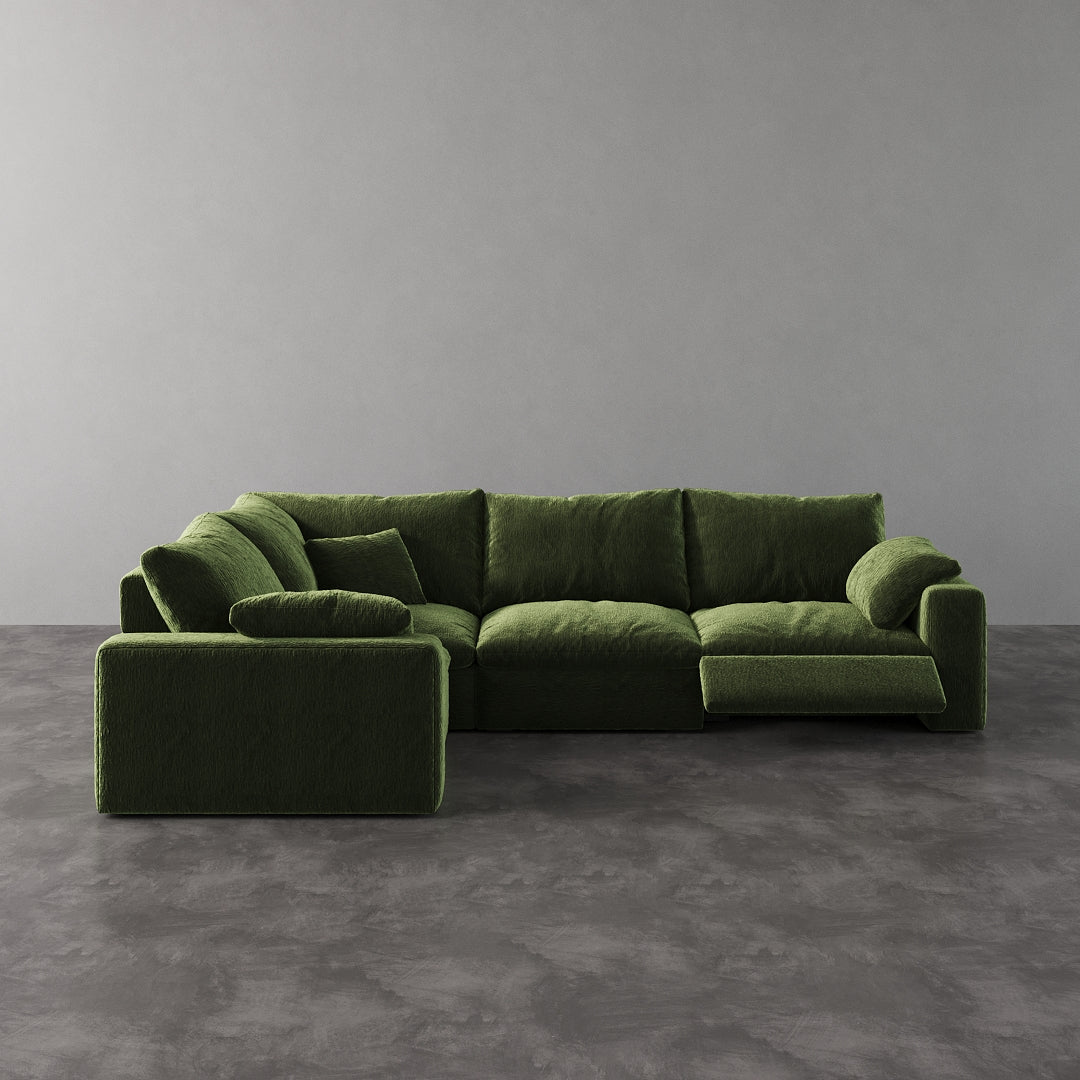 CloudLuxe L-Shape 4-Piece Modular Recliner Sectional-Velvet